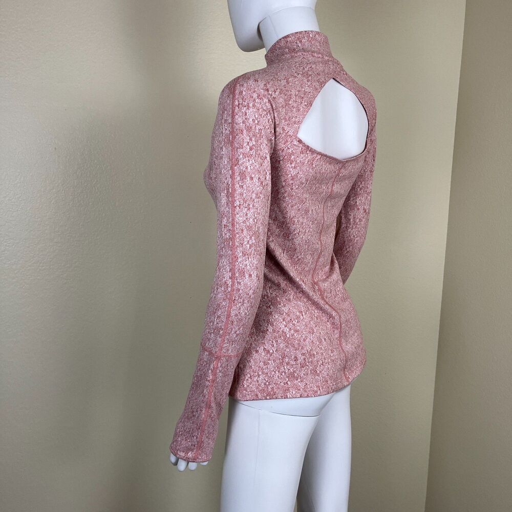 Gymshark Women's Size S Pink Fleur Texture 1/2 Zip Pullover Sweater Athletic Gym - Picture 11 of 16